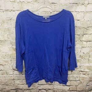 Habitat Purple Cotton 3/4 Sleeve Pocket Tunic Top
